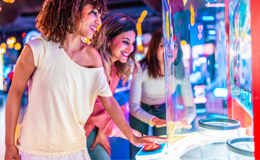 playing arcade games